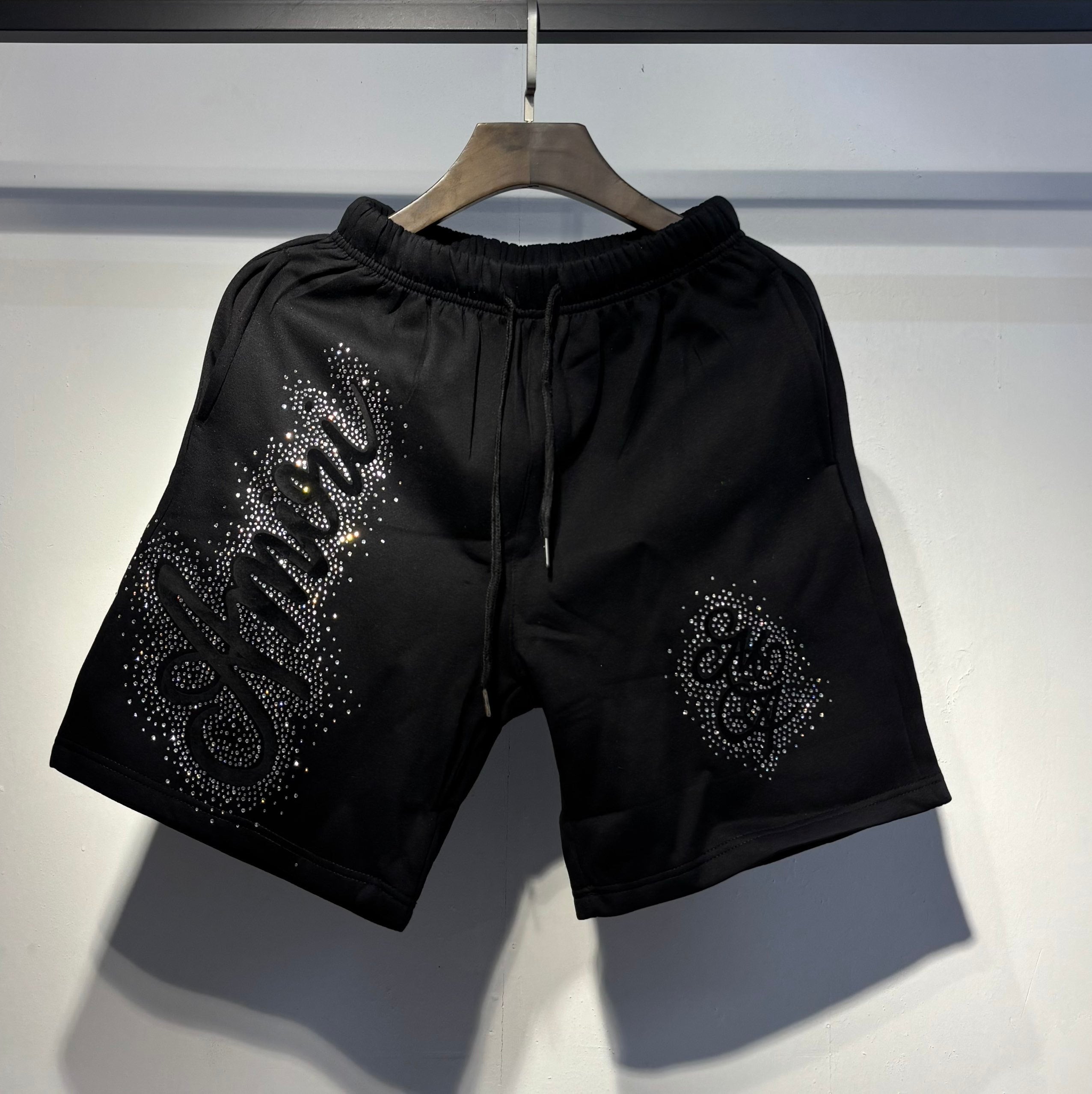 Amiri Black Logo Denim Shorts