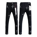 Purple Brand Black Paint Splatter Skinny Jeans