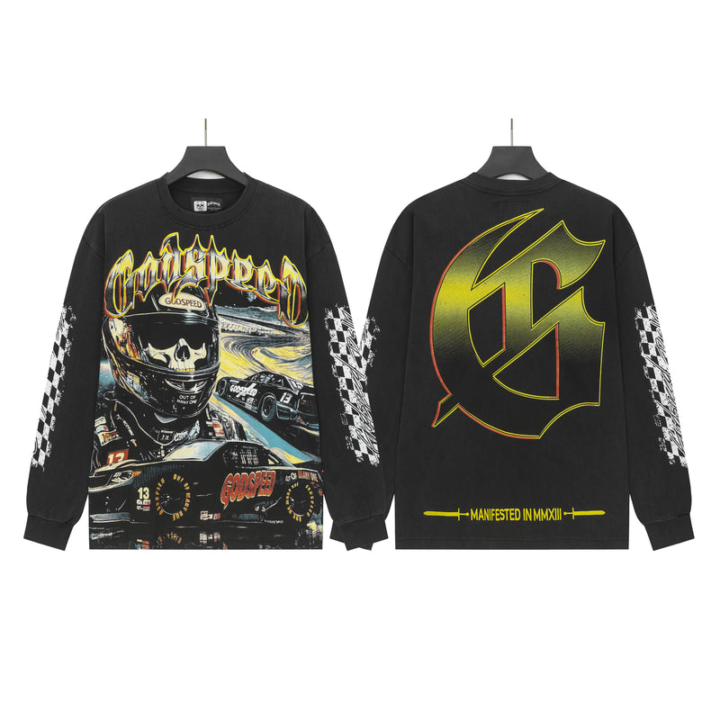 Godspeed Racing Helmet Graphic Long-Sleeve Shirt - Black