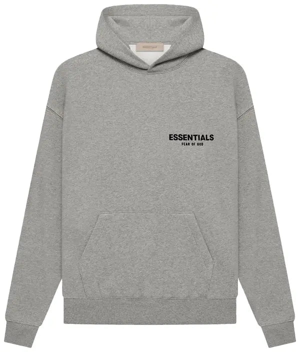 Fear of God Essentials Logo Hoodie - Heather Gray with Black Logo