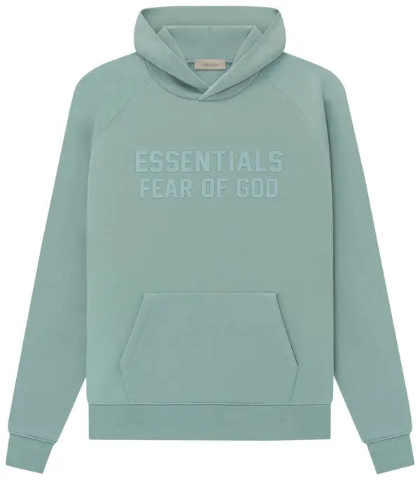 Fear of God Essentials Logo Hoodie - Mint with White Logo
