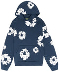 Denim Tears Cotton Wreath Hoodie - Navy and White