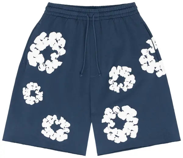 Denim Tears Cotton Wreath Shorts - Navy and White