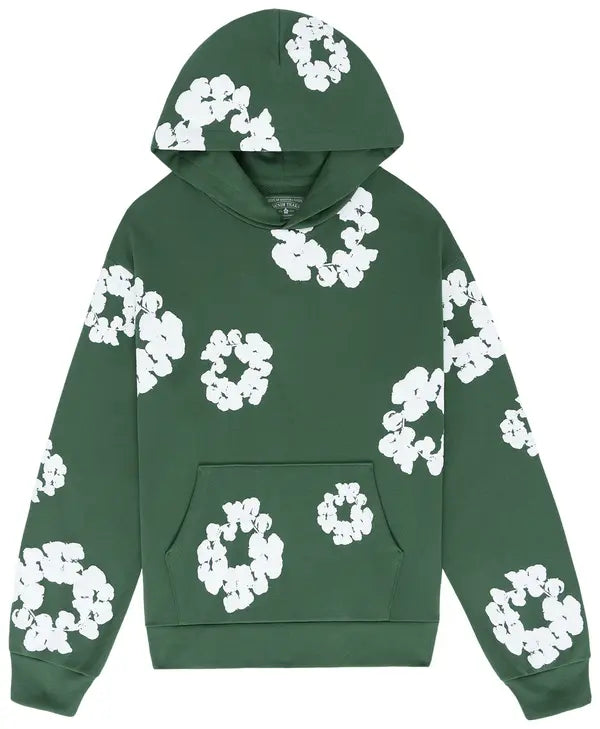 Denim Tears Cotton Wreath Hoodie - Green and White