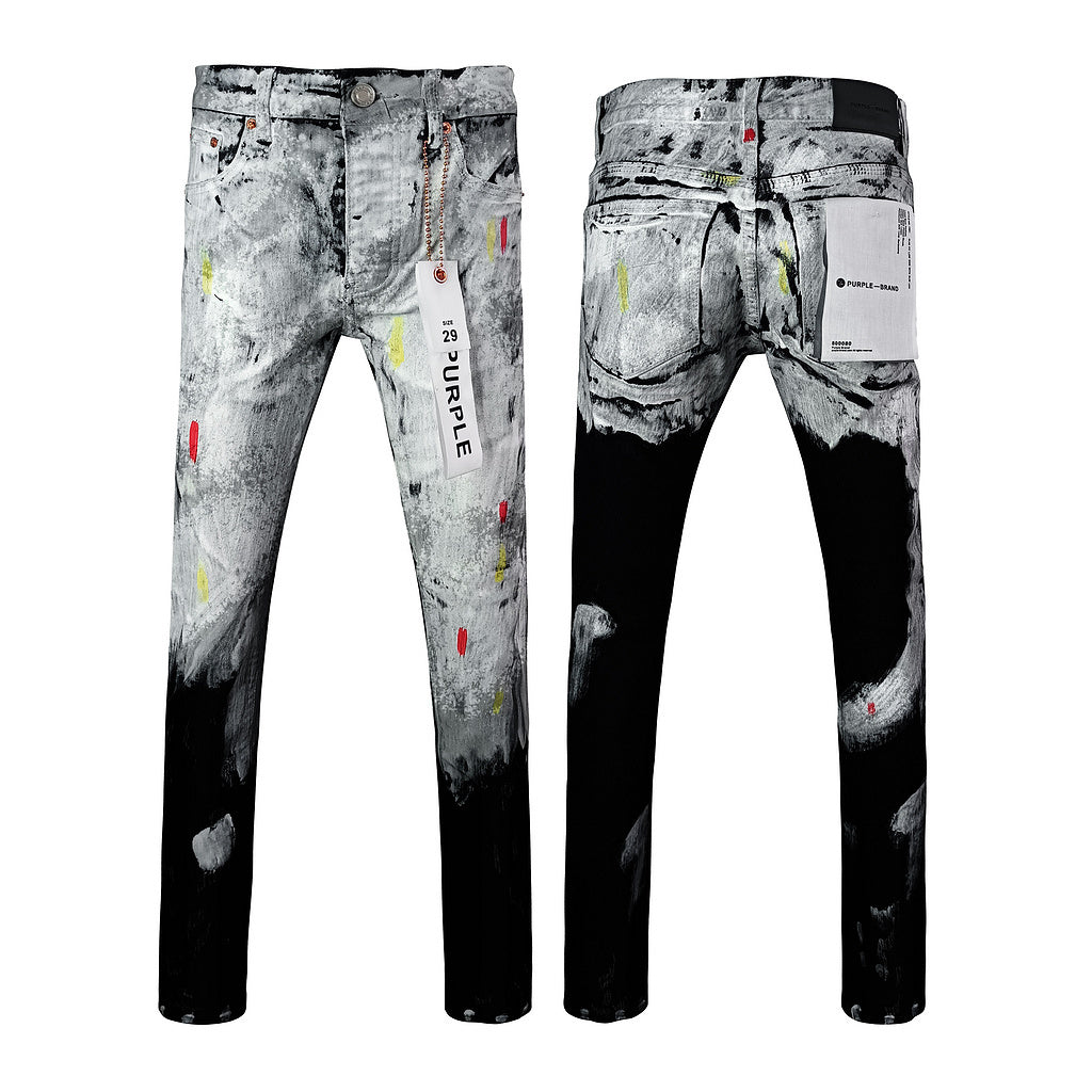 Purple Brand Black and White Gradient Jeans