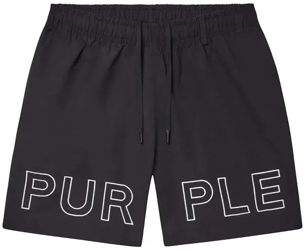 Purple Brand Black Outline Logo Shorts
