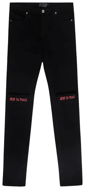 RTA Black RIP Red Jeans