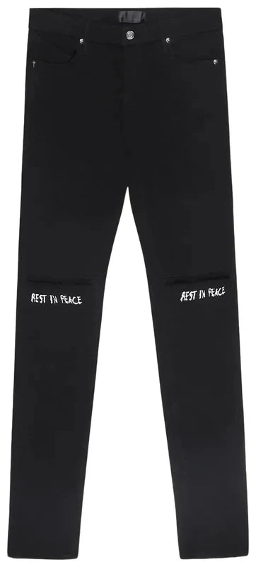 RTA Black RIP White Jeans