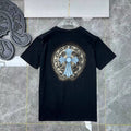 Chrome Hearts Faded Blue Horseshoe Cross T-Shirt - Black