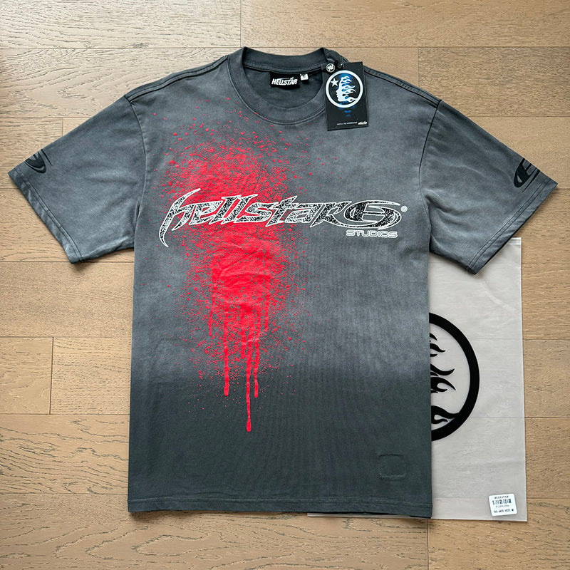Hellstar Red Smoked Logo T-Shirt - Black