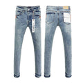 Purple Brand Light Wash Distressed Skinny Jeans