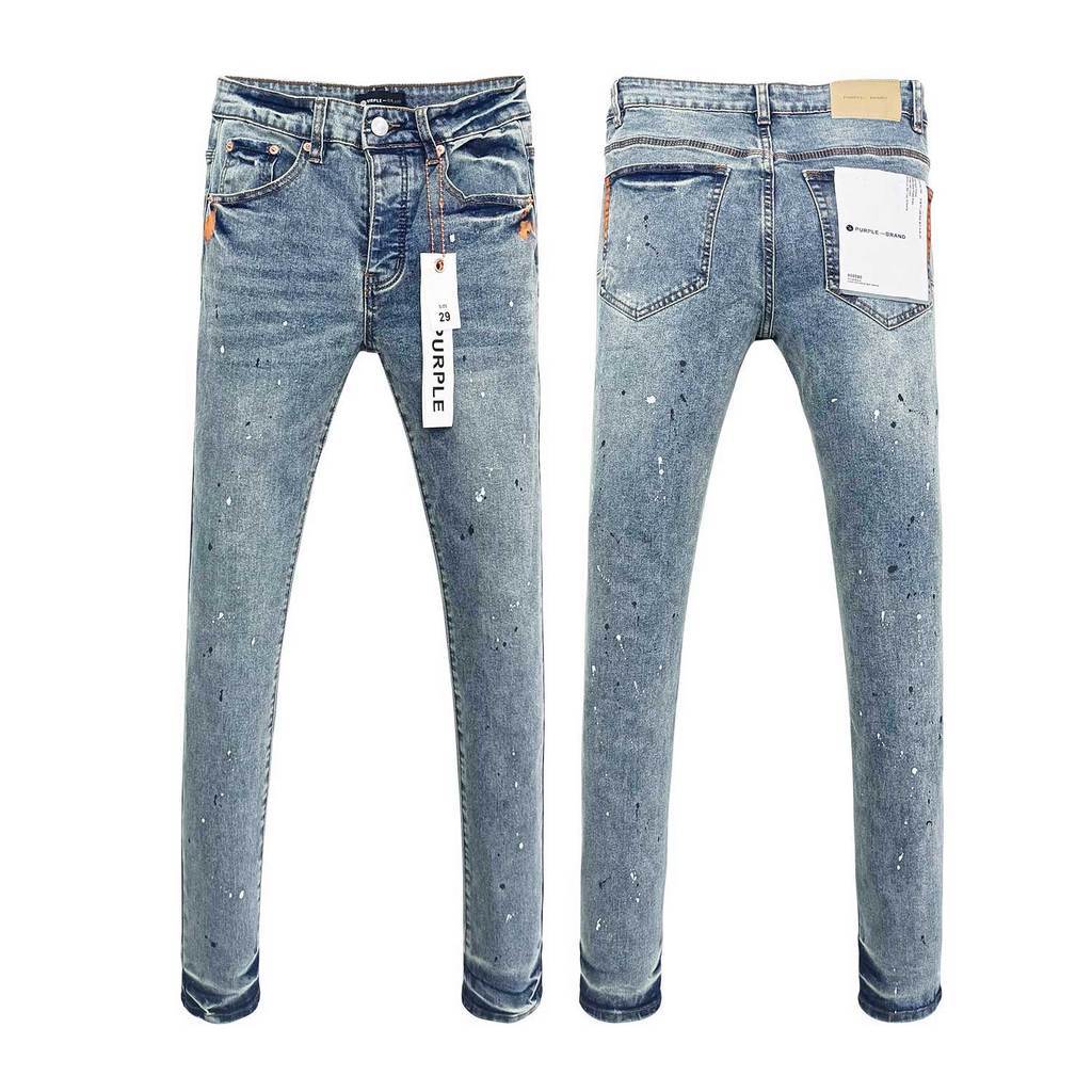 Purple Brand Light Wash Distressed Skinny Jeans