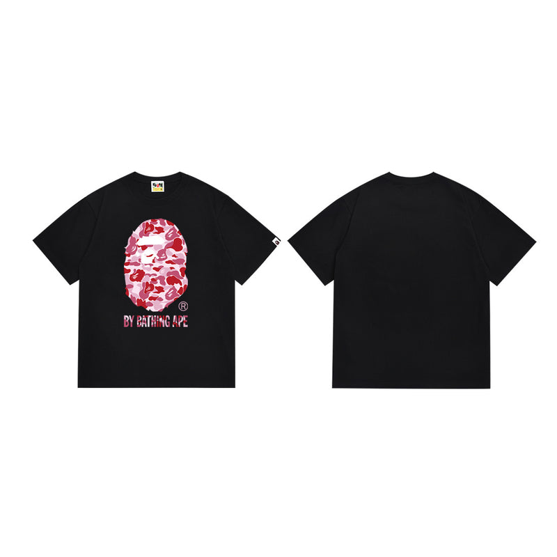 BAPE Pink Camo Ape Head T-Shirt - Black
