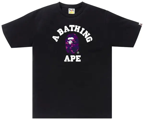 BAPE Purple Camo College T-Shirt - Black