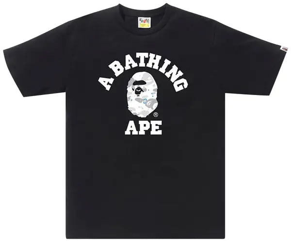 BAPE White Camo College T-Shirt - Black