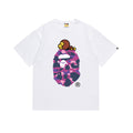 BAPE Baby Milo Camo Ape Head T-Shirt White and Purple