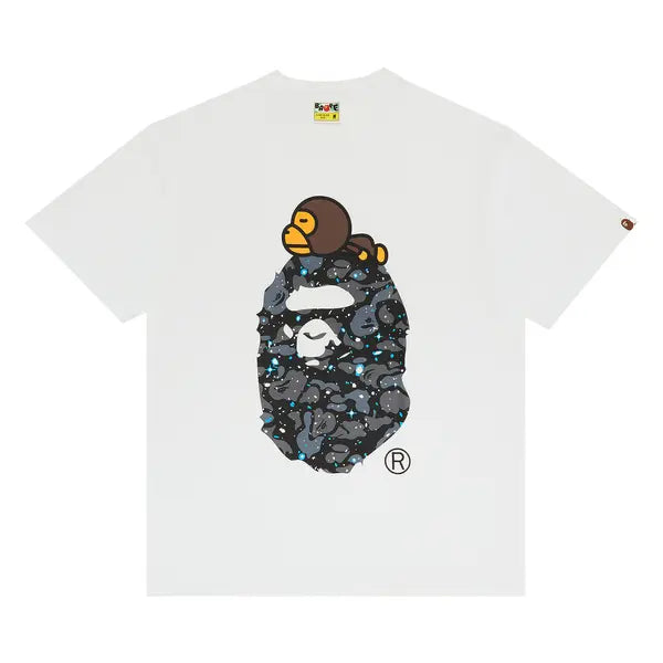 BAPE Blue Camo Ape Head T-Shirt - White