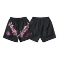 Hellstar Black Pink Flame Logo Shorts