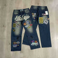 Valley Patchwork Logo Jeans - Blue