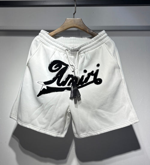 Amiri White Logo Shorts