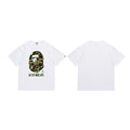 BAPE Army Green Camo Ape Head Tee - White