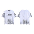 Amiri White Paint Splatter Logo T-Shirt