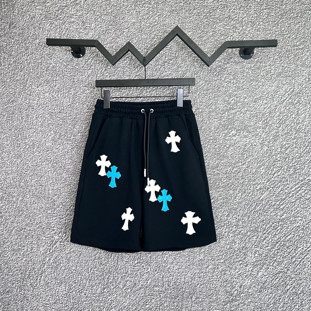 Chrome Hearts Black Cross Print Shorts