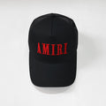 Amiri Black and Red Logo Trucker Hat