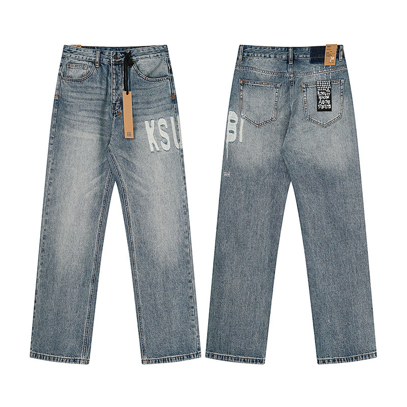 Ksubi Large Side Logo Light-Wash Jeans