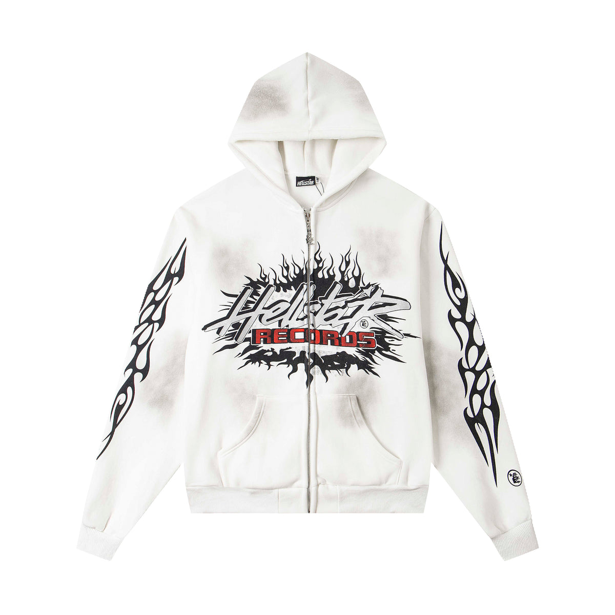 Hellstar White Red Flame Hoodie