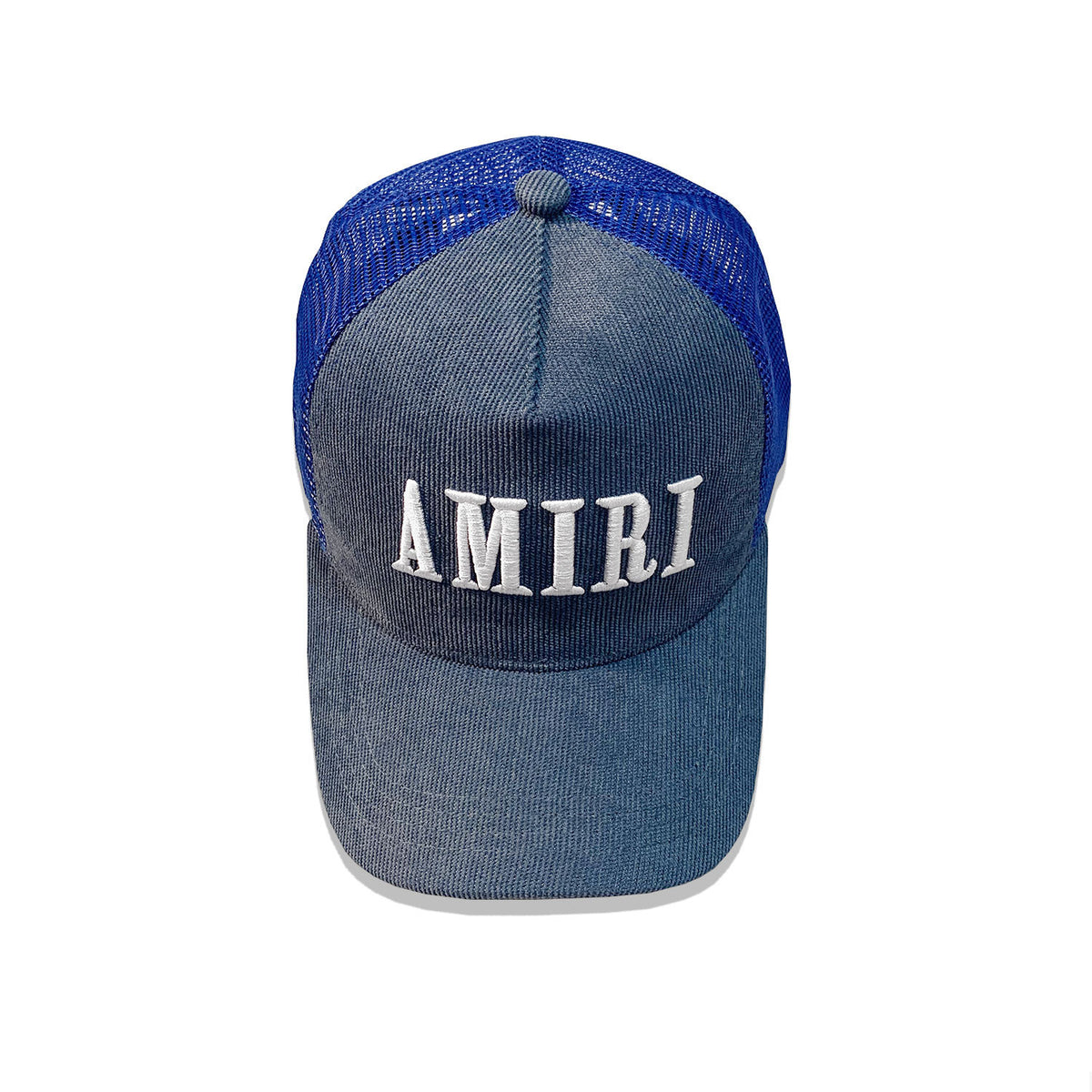 Amiri Denim Blue Logo Trucker Hat