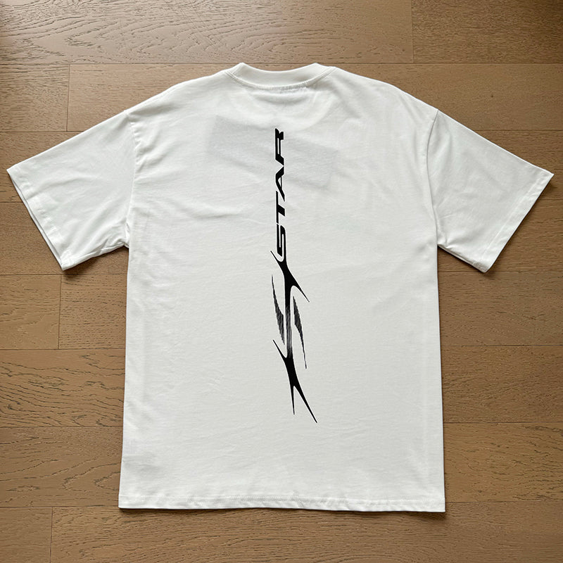 Hellstar White Black Slash Logo T-Shirt