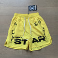 Hellstar Yellow Black Flame Logo Shorts