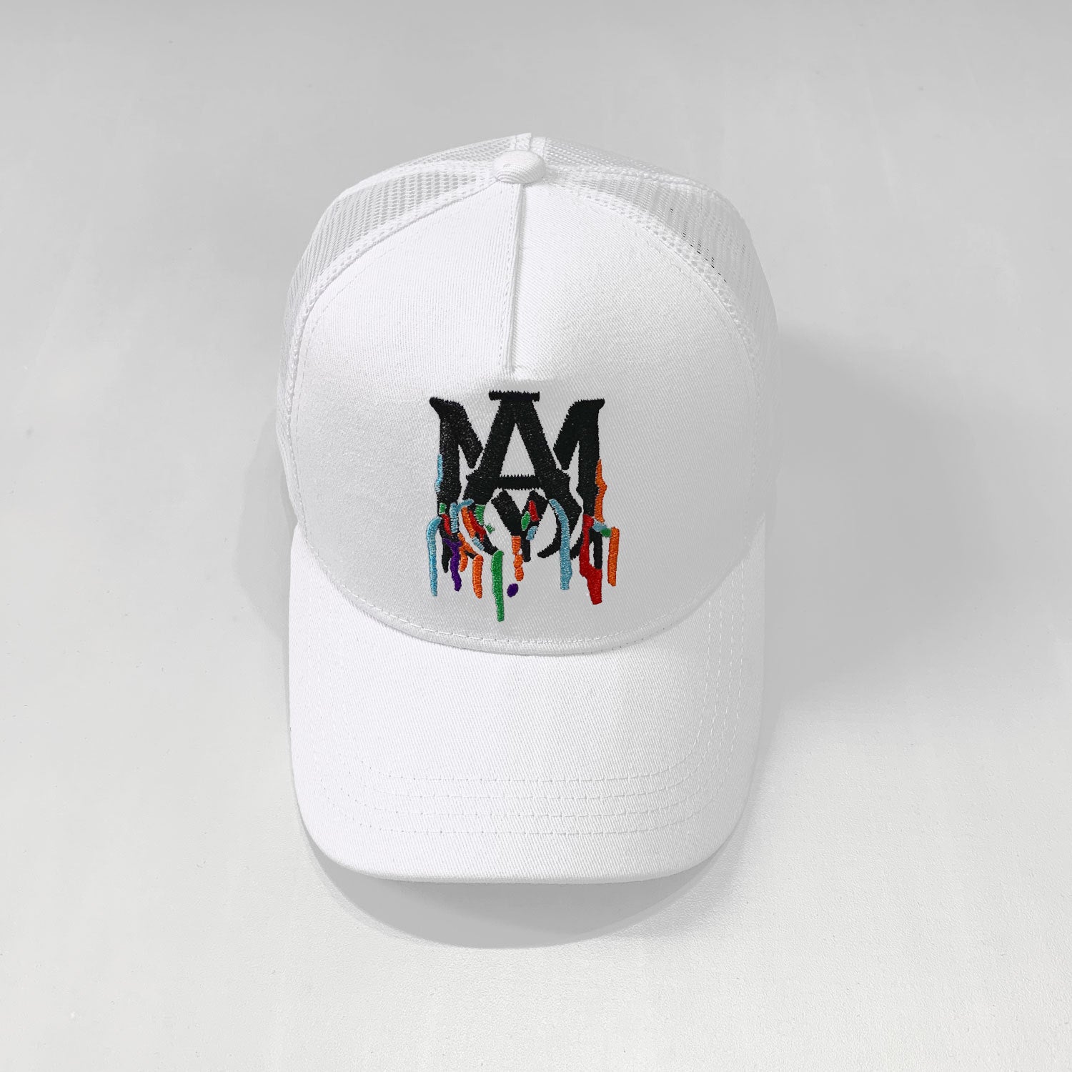 Amiri White Multicolor Monogram Trucker Hat