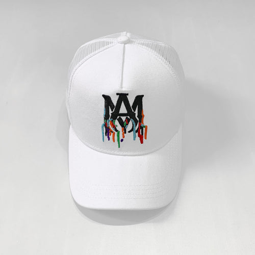 Amiri White Multicolor Monogram Trucker Hat