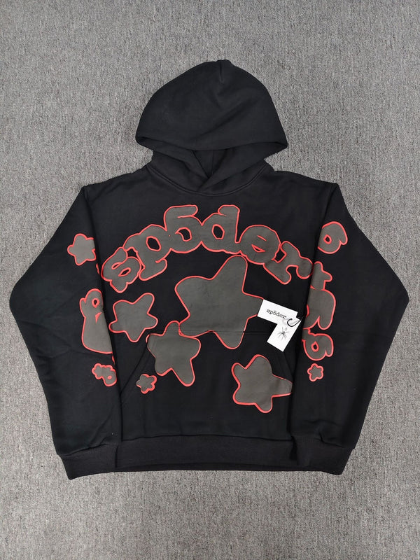 Sp5der Black Brown Star Logo Hoodie