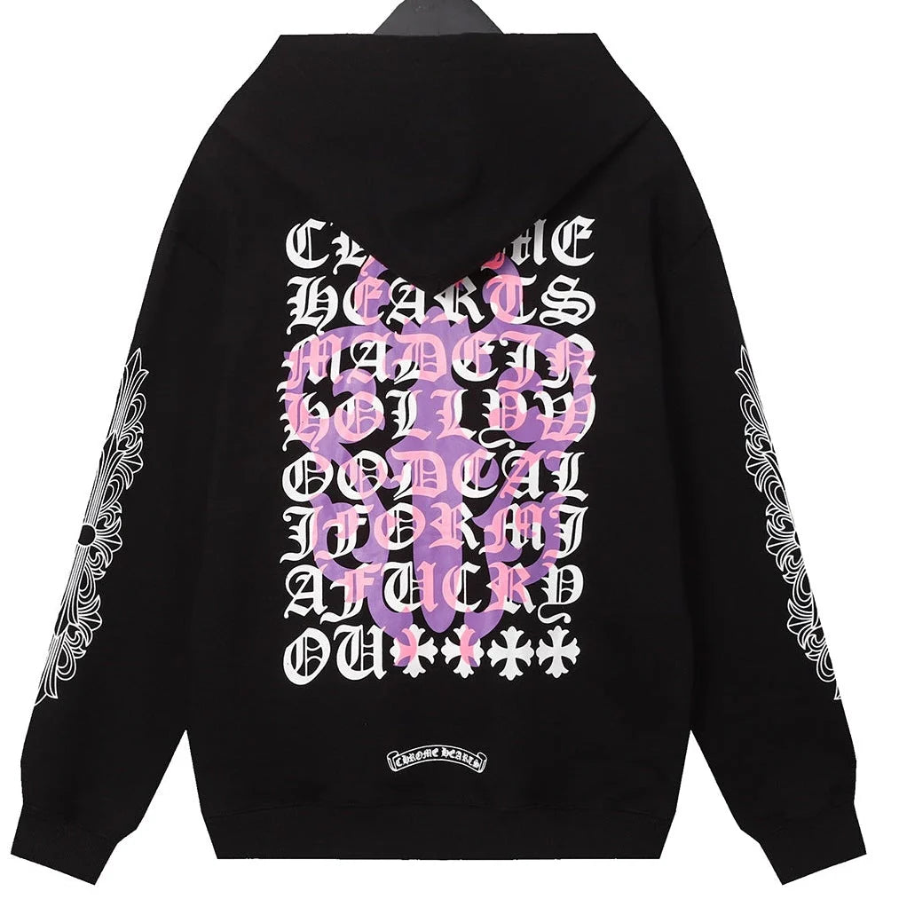 Chrome Hearts Black Pink Script Hoodie