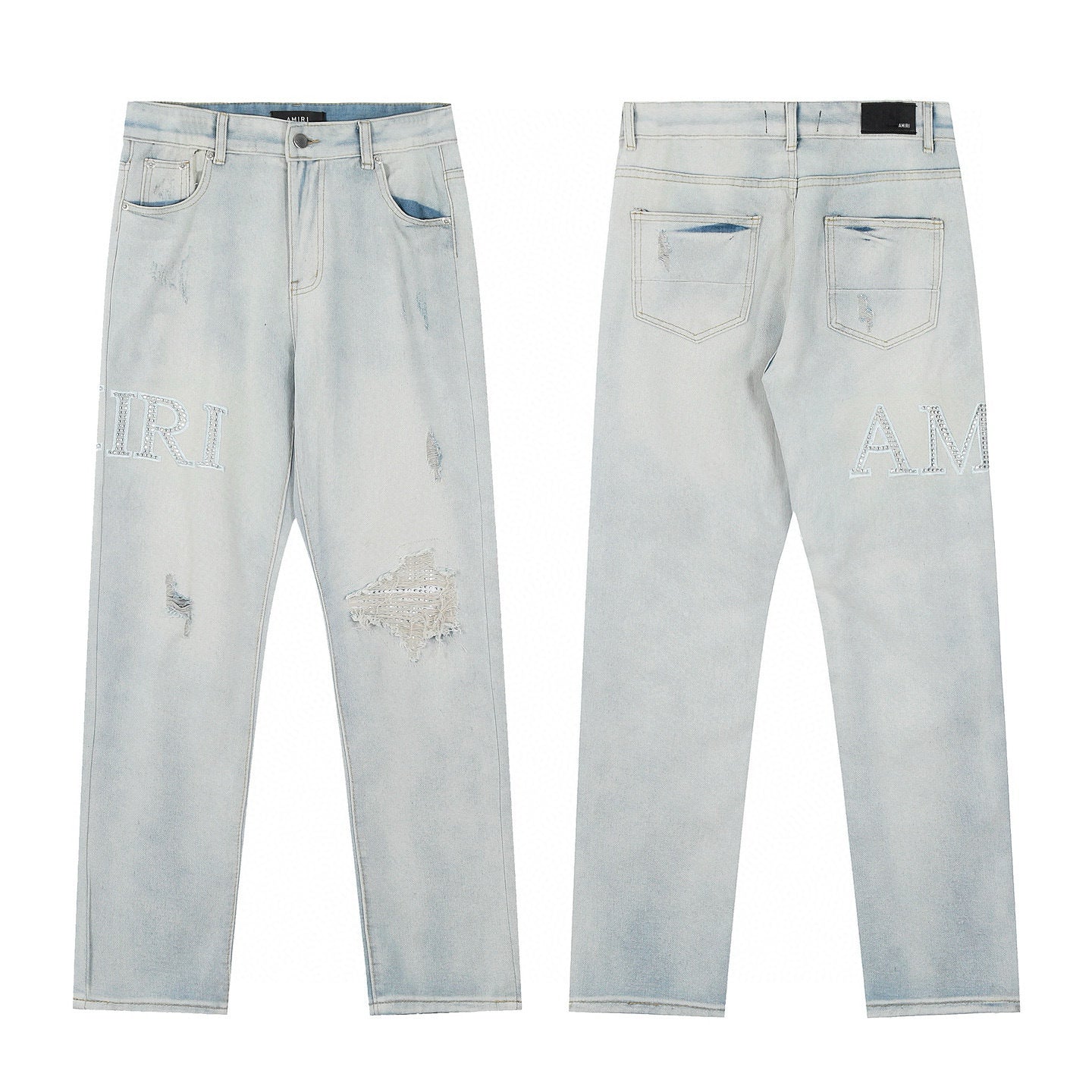 Amiri Light Wash Distressed Jeans