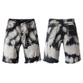 Purple Brand Black and White Tie Dye Denim Shorts
