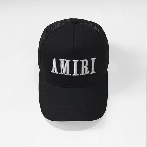 Amiri Black Classic Logo Trucker Hat