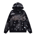Hellstar Black Grey Crystal Graphic Hoodie