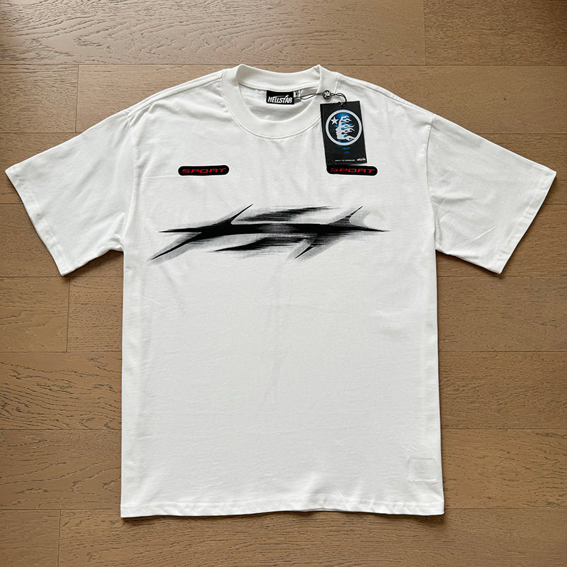 Hellstar White Black Slash Logo T-Shirt