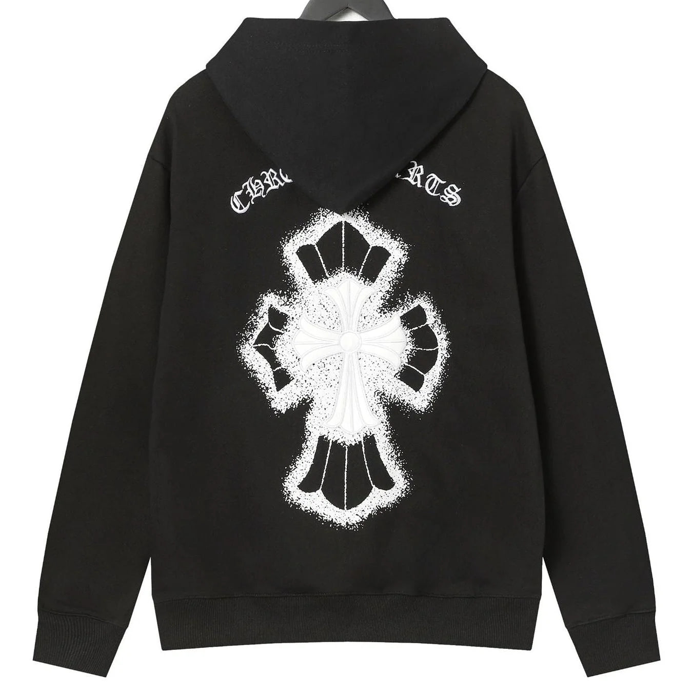 Chrome Hearts Black Crystal Cross Hoodie