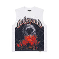 Godspeed Red Rose Sleeveless Tee - White