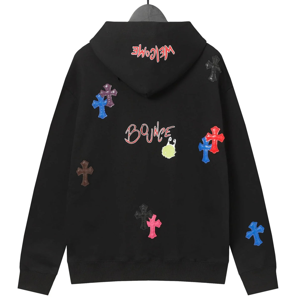 Chrome Hearts Black Multicolor Cross Hoodie