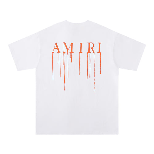 Amiri White Orange Drip Logo T-Shirt