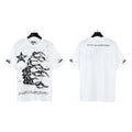 Hellstar White Black Abstract Graphic T-Shirt