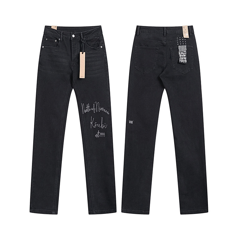 Ksubi White Script Black Jeans