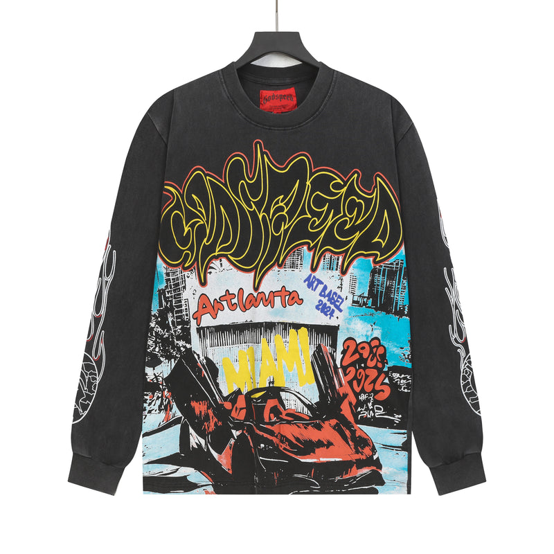 Godspeed Out of Many Graphic Long-Sleeve T-Shirt - Black