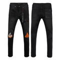 Purple Brand Black Orange Patch Skinny Jeans